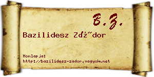Bazilidesz Zádor névjegykártya